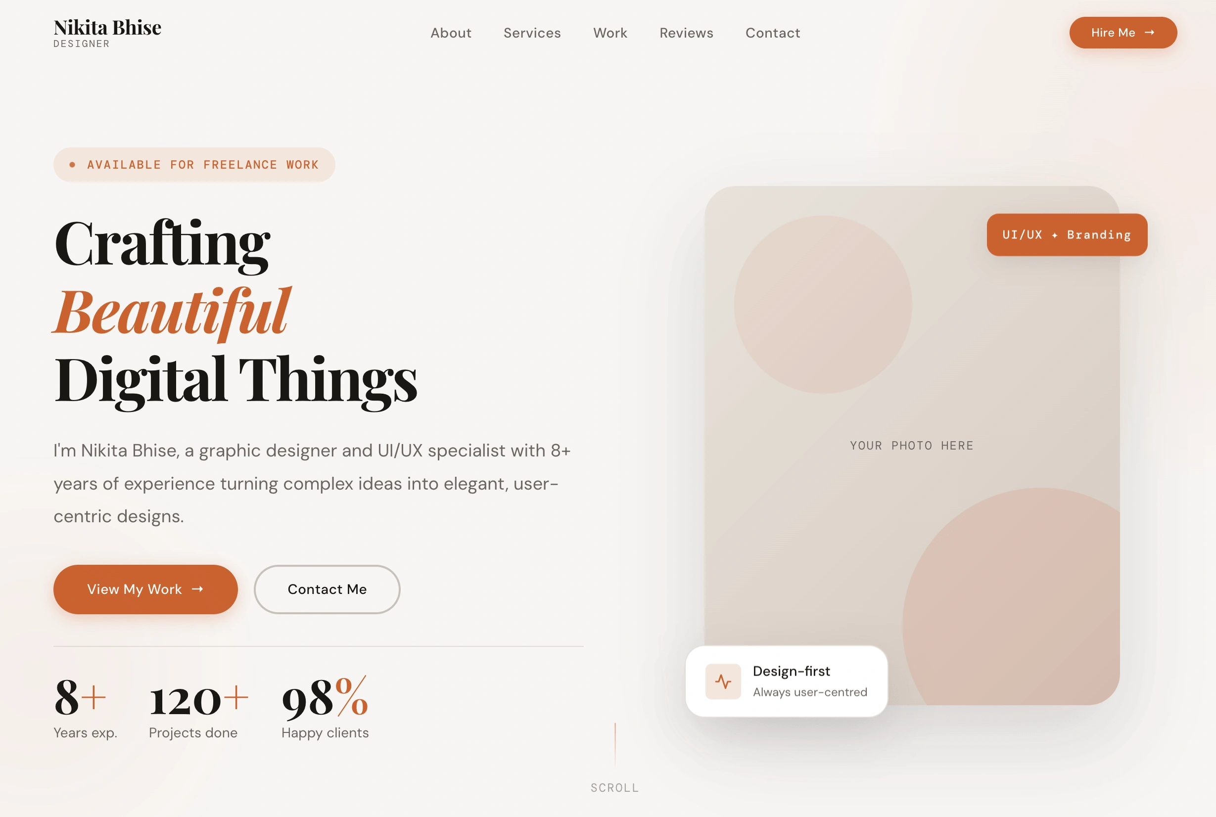 Designer Portfolio Template — wins more freelance clients